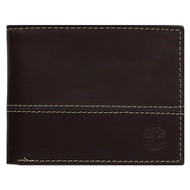 Timberland Men's Hunter Leather Passcase Wallet Trifold Hybrid Brown