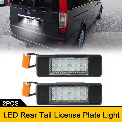 2pcs 6000K White Led Tail Number License Plate Light No Error For Mercedes-Benz Vito W639 Viano W639