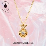 สร้อยคอสแตนเลส 316L สีทอง ไม่ลอก! ไม่ดำ! ไม่แพ้!