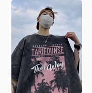 ONE - 水洗做舊T恤（水洗黑M-5XL）（下單后聯繫客服確認發貨尺碼）#F326001388