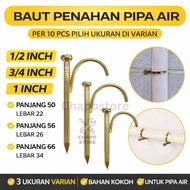 (10pcs) Concrete nails, water pipe retainer, iron pipe clamp, u clamp, pipe nails 1/ 2 3/ 4 1 inch, 