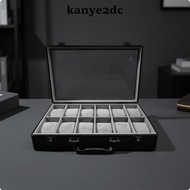 [kanye2dc] Watch Suitcase Portable Watch with Clear Lid Sturdy Green 12 Slot