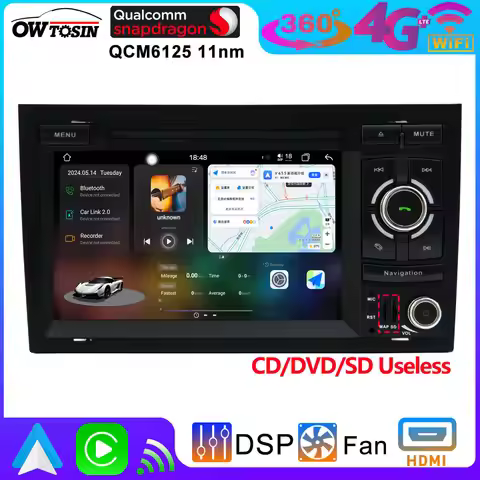 Android 13 12G+256G Car DVD Radio Video Player GPS Stereo For Audi A4 B6 B7 8E 2002-2008 CarPlay DSP