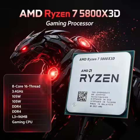 AMD R7 5800X3D 96 MB Ryzen 7 105W Gaming Processor 7nm 3.4 GHz DDR4 CPU Processor 8-Core 16-Thread f