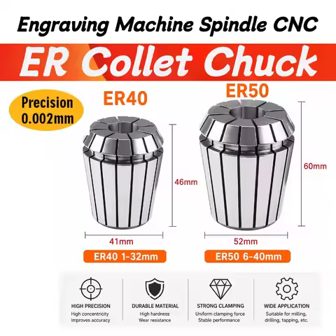 ER50 Spring Collect Chuck Clamp 6 8 10 12 14 16 18 20 22 24 26mm Spring Collet Set AA 0.008mm ER Col