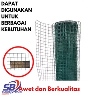 SB Kawat Loket PVC Hijau 1/2 Inch Per Rol 10 Meter Lebar 90 cm / Kawat Ram Ayakan Pasir Kandang Tambak Pagar Serbaguna 1/2 inch Anti Karat