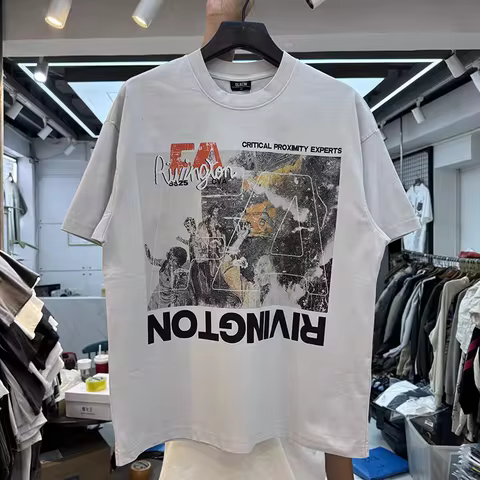 Abstract pattern printing of high street letter slogans RRR123 T Shirt Men Women RRR-123 T-shirt Top