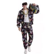 80s 90s Outfit for Men Tracksuit Costume, Hip Hop Costume  80s Disco Outfit for Couples