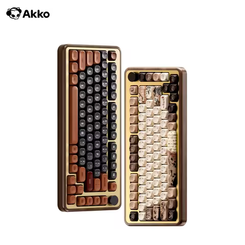 Akko MU02 75% Mountain Seclusion Wooden Mechanical Keyboard RGB Hot-swappable BT5.0/2.4G Wireless & 