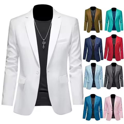 M-6XL High-end Brand Men's Boutique Solid Color Business Casual Suit Jacket Groom Wedding Dress Part