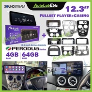 Perodua Series SoundStream 12.3 inch Fullset 4+64/8+256 Anzuo Genesis/Ultra Series Android Player