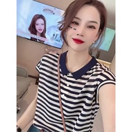knitwear woman kayla knitwear knitwear woman baggy Short Sleeve Summer Thin Loose Striped Top Knitwe