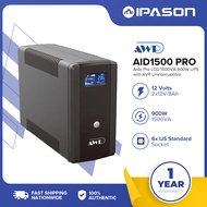 Ipason AWP AID1500 Pro LCD 900W-1500VA UPS with AVR Uninterruptible Power Supply (6 Sockets)