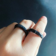 天然緬甸玉 翡翠 冰烏雞 有錢 細款 戒指 玉 戒環 ring 禮物 男女