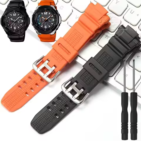 Silicone Rubber Strap Suitable for Casio GW-3000B 3500B 2500B 2000 G-1500 Men's Watch Band Black Ora