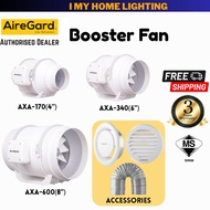 AireGard AXA 170 340 600 4" 6" 8" inch In-line Ceiling Air Ventilation Booster Exhaust Fan Kipas Exz