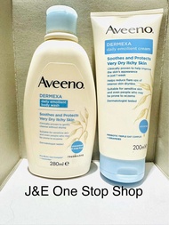 Aveeno Dermexa Cream 200ml - Eczema Lotion, Body Lotion for Sensitive Skin, Atopic Dermatitis [Wash 