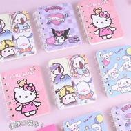 Sanrio Hello Kitty Kuromi A7 Coil Book Girls Cartoon Cinnamoroll My Melody Notebooks Portable Pocket Books Students Kids Gifts