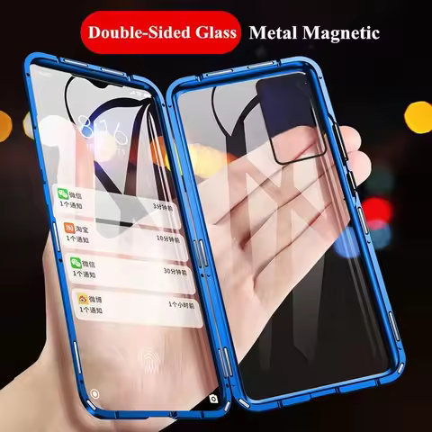 Double Sided Magnetic Metal Case For Samsung Galaxy S24 S23 S22 S21 UItra S10 Plus For Note 8 9 20 A