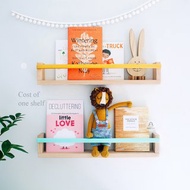 One Floating Kids Book Wall Shelf, Nursery Montessori Bookshelf, Book Rack