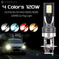 Wishlistforyou 2Pcs H4 H7 9005 9006 H1 H3 12LED-3030SMD Canbus LED Bulb Car Led Fog Driving Lamp Lig