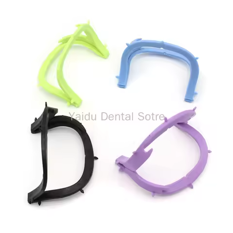20pcs Dental Rubber Dam Frame Holder Plastic Folding Dam Frame Holder Dentistry Accessories Four Col