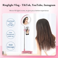 Ringlight Phone Holder Ring Light Mirror YouTube TikTok LED Make Up Rack [ 17.2x17.2x7 cm ]