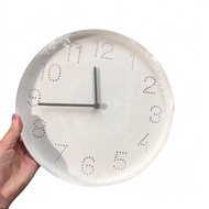 PUTIH 847 - White Minimalist Aesthetic Wall Clock Diameter 25 cm Without Sound - Home Wall Clock