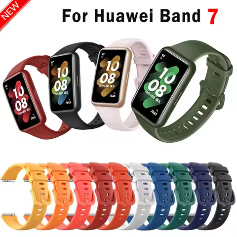 Soft Silicone Strap for Huawei Band 7 Accessories Replacement Bracelet for Huawei Watchband 7 Wristb
