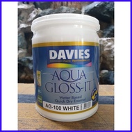 ♒ ✑ Aqua Gloss-it AG-100 White 1L Davies Aqua Gloss It Water Based Enamel Paint 1 Liter