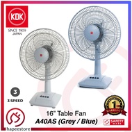 KDK A40AS 16 Inch Table Desk Fan (Grey / Blue)