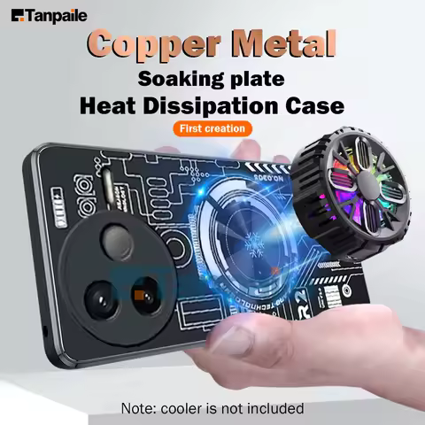 Copper Metal Case for POCO F7 Ultra Redmi K80 Pro Cooling Case for POCO F7 Pro K80 Magnetic Heat Dis