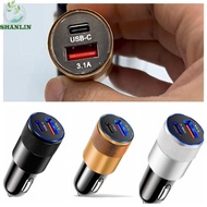 SHANLIN PD USB Car Charger, 12W Type C USB C Car Charger, Simple Operation 12V-24V Charger Adapter 3