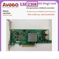 Second-Hand-IT Mode SAS Straight Card LSI 2308 Card NAS Array Card 8T10T Hard Drive 9211 Black Sylva