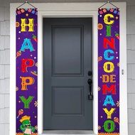 Banner Hiasan Cinco De Mayo 2pcs Banner Tanda Serambi Selamat Cinco De Mayo Hiasan Pintu Pesta Fiest