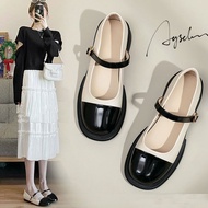 Giày búp bê nữ lolita đế PU 5 cm siêu nhẹ giày oxford mũi vuông da bóng siêu đẹp mã L17