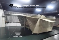 PAYUNG.CAMP Village L+ Auto Tent 4 to 6 person Luxury Family Auto Tent with Extended Awning Silver C