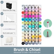 MRIWG Ohuhu Honolulu 72สีเซ็ตปากกามาร์กเกอร์น้ำมันแอลกอฮอล์ปากกามาร์กเกอร์ศิลปะแปรงคู่โรงเรียนศิลปะข