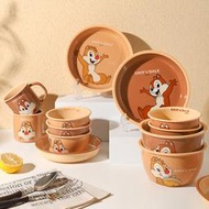 【全館免運】舍裡迪士尼奇奇蒂蒂兒童餐具家用陶瓷飯碗裝泡麵碗卡通可愛碗盤馬克杯