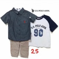 KEMEJA Boys' Shirt, T-shirt, Long Pants Set. Size 4 years. US ASSNPOLO