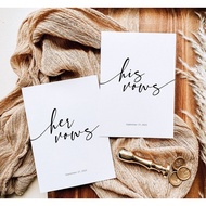 His & her claws 1 - Wedding promise vows card |Wedding Vows |SHI1990