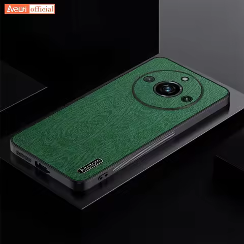 Luxury PU Leather Case For Realme 11 Pro Plus 5G Cover Wood Pattern Silicone Protection Phone Case F