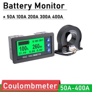 Battery Monitor Hall Coulomb Meter DC 8-100V 100A - 400A Lifepo4 lead-acid Li-ion lithium capacity power display 12V 24V 36V 48V 60V 72V Voltmeter Ammeter Voltage Current