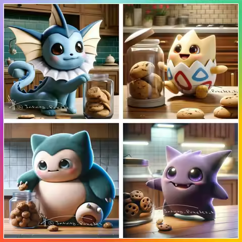 Pokemon Cookies Diamond Painting Printed Embroidery Puzzle Cross Element Mosaic 5D DIY Art House New