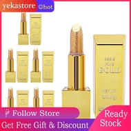 Yekastore Sparkle Lipstick Gold Bar Design Waterproof Long Lasting Moisturizing Smooth Lip Makeup Cosmetics 3.5g