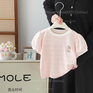 2026 Kids Girl Short Sleeve Tshirt Baby Girl TShirt Puff Sleeve Tshirt