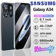 โทรศัพท์ Sangsumg galaxy A34 ถูกๆโทรศัพท์ เครื่องใหม่ (Ram16G + Rom512G) รองรับ 2 ซิมสมาร์ทโฟน 4G/5G โทรศัพท์มือถือ 6.7 นิ้ว Android13 มือถือเต็มจอ สมาร์ทโฟน HD รองรับการเก็บเงินปลายทาง เมนูภาษาไทย หน้าจอใหญ่ ถ่ายรูปสวย ใช้แอพธนาคารได้ โทรศัพท์มือถือ