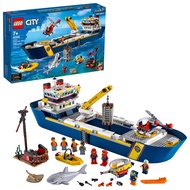 LEGO City Ocean Exploration Ship 60266, Toy Exploration Vessel, Mini Helicopter, Submarine, Shipwrec