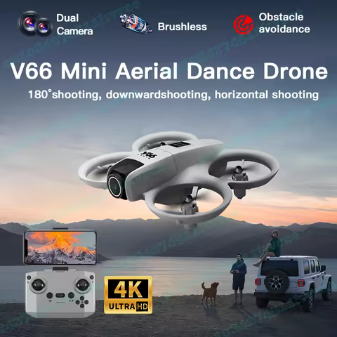 V66 Mini 4K HD Drone 180° Wide Angle Camera WiFi FPV ntelligent Obstacle Avoidance Optical Flow Posi