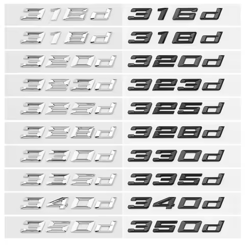 ABS Car Rear Trunk Letters Logo Badge Emblem Sticker For 316d 318d 320d 323d 325d 328d 330d 335d 340